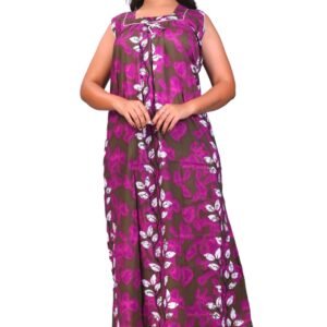 Fabimi Women Sleeveless 2XL Size Cotton Nighty - Maganta