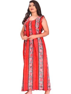 Fabimi Women Sleeveless XL Size Cotton Nighty