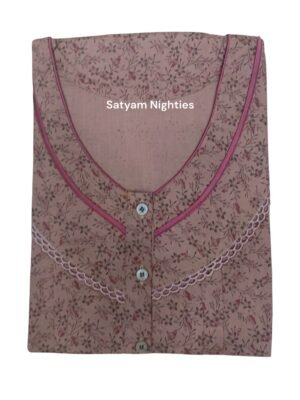 Satyam Nighties Women's 60-Inch Length Regular Size Cotton Nighty - Soft & Comfortable Sleepwear