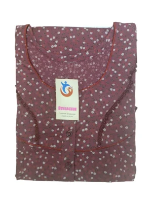 Stylaclue Women's Alpine Regular Size Nighty- Luxuriously Soft, Stylish, and Comfortable Sleepwear