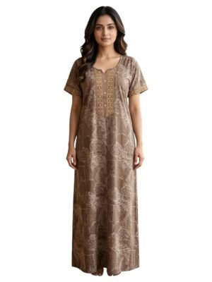 Satyam Nighties Women's Regular Size Alpine Fabric Nighty - Sixty Length Sleepwear