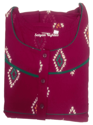 Home 13 Satyam Nighties Women's 3XL Pure Cotton Nighty – Plus Size 60-Inch Long Nightgown & Sleepwear
