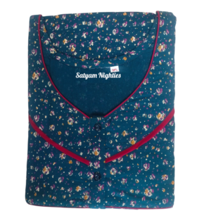 Satyam Nighties Women’s 3XL Pure Cotton Nighty | 60 Inches Long Comfortable Nightwear | Breathable, Soft Fabric | Loose Fit Daily Sleepwear