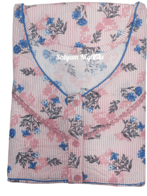 Satyam Nighties Women’s 3XL Pure Cotton Nighty | 60 Inches Long Comfortable Nightwear | Breathable, Soft Fabric | Loose Fit Daily Sleepwear