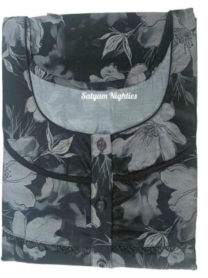 Home 1 Women’s 3XL Bizzi Lizzi Nighty | Soft & Comfortable Long Night Dress | Breathable Sleepwear for Women | Chest 56", Shoulder 18", Length 60"